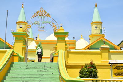 Low angle view of traditional building against sky