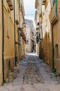 Narrow alley amidst buildings in town