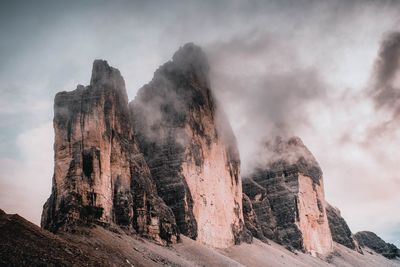 Panoramic view of rock formations against sky