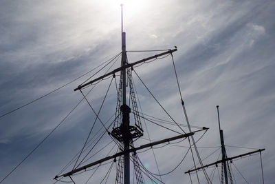 Low angle view of sailboat against sky