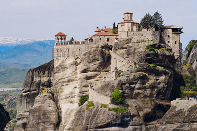 Low angle view of fort against sky