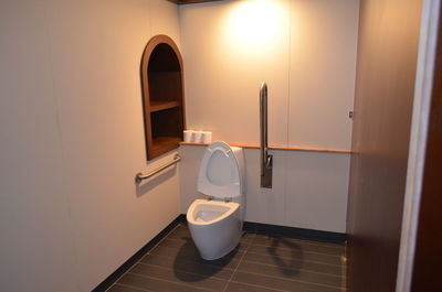 Interior of illuminated toilet