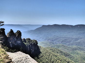 Scenic view of mountains against clear sky