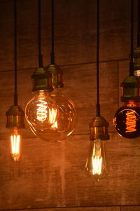 Close-up of illuminated light bulb