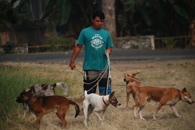 Full length of man on field