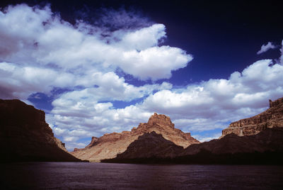 Panoramic view of mountains against sky