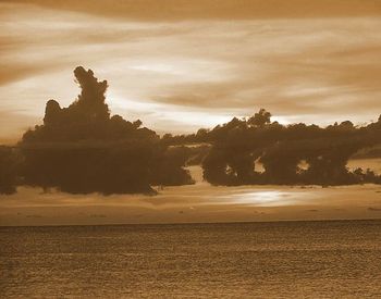 Scenic view of sea at sunset