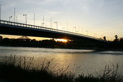 View of sunset over river