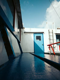 View of boat deck against sky