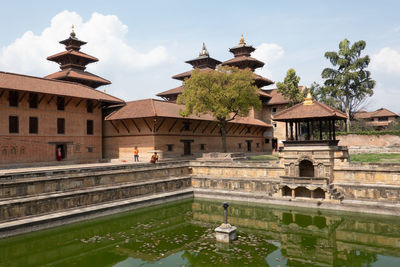 Exterior of historic building against sky