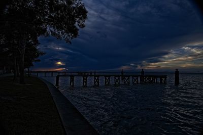 Scenic view of sea against sky at sunset