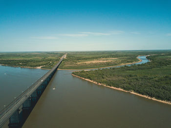 Aerial view of rosario-victoria bridge