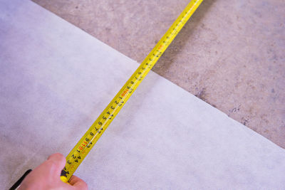 High angle view of person holding umbrella