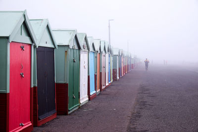 Row of built structure on beach