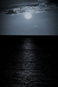 Scenic view of lake against sky at night