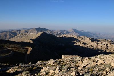 Scenic view of dramatic landscape against sky
