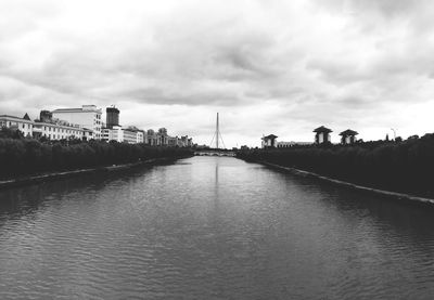 View of river against cloudy sky