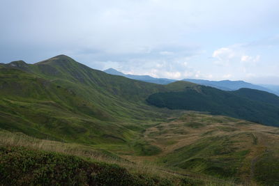 Scenic view of mountains against sky