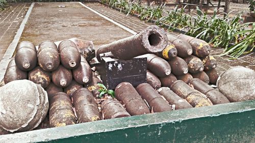 View of rusty metal structure