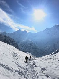 Scenic view of mountains during winter