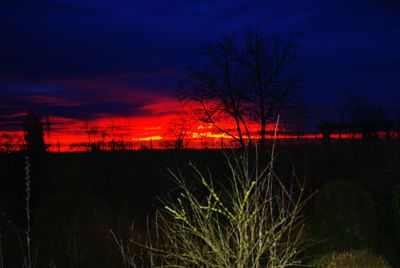 Sunset over field