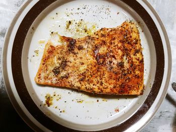 High angle view of food in plate