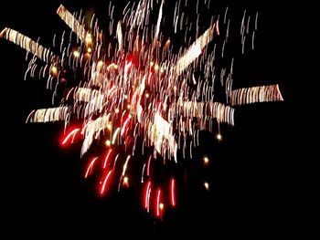 Firework display at night