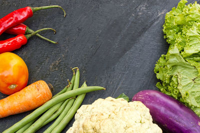 High angle view of chili peppers in container