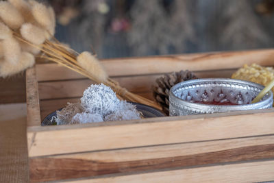 Close-up of food on table