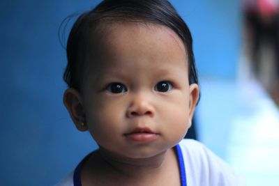 Close-up portrait of cute boy