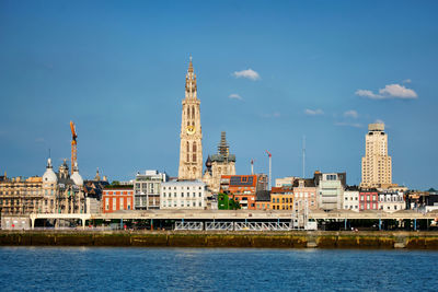 River passing through city buildings