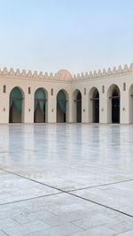 View of built historical mosque against clear sky