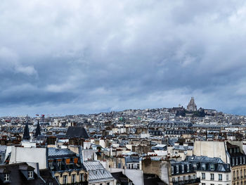 High angle view of townscape against sky