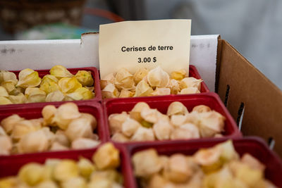 Close-up of food for sale at market stall