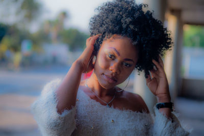 Portrait of beautiful young woman