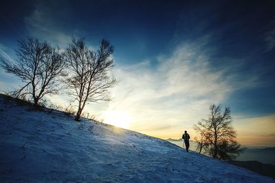 Scenic view of snow covered mountains