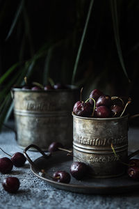 Cherries in a tin can