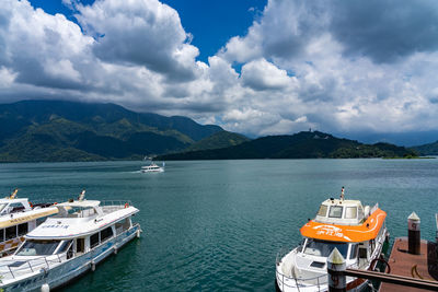 High angle view of sea against sky