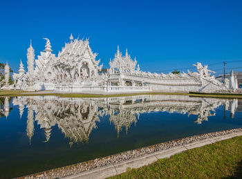 Reflection of building in water