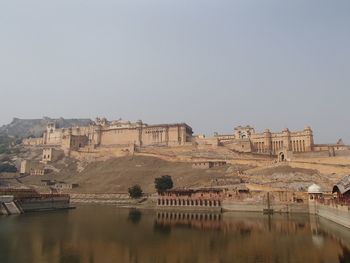 View of buildings against clear sky