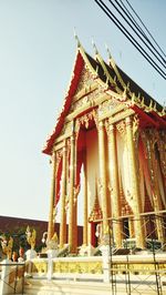 Low angle view of temple against clear sky
