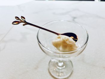 Close-up of sorbet on table