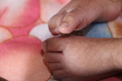 Close-up of baby hands