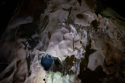 Low angle view of rock formation in cave