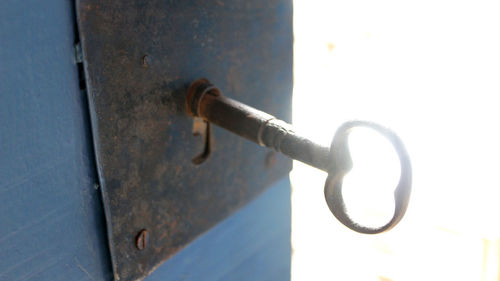 Close-up of rusty metal door