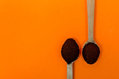 Close-up of orange against white background