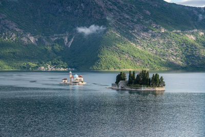 Scenic view of lake against mountain