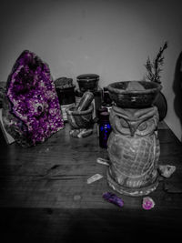 Close-up of flowers on table