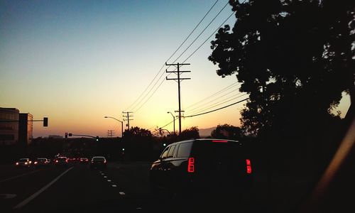 Electricity pylon at sunset