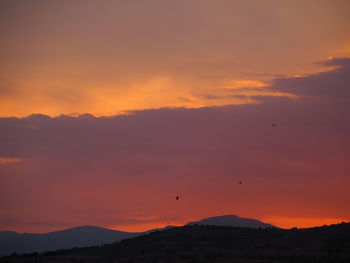 Scenic view of orange sky